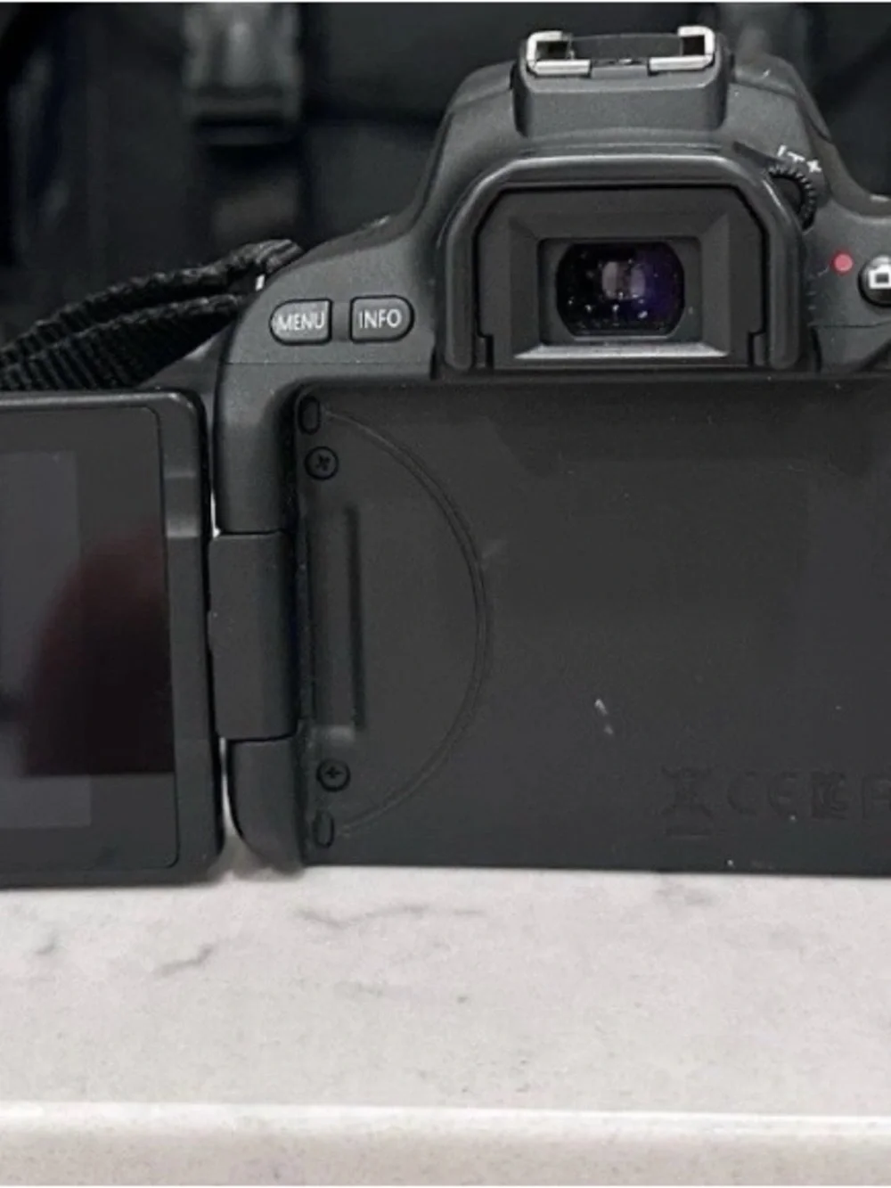 Canon DSLR Camera Body in Black with Red Accent